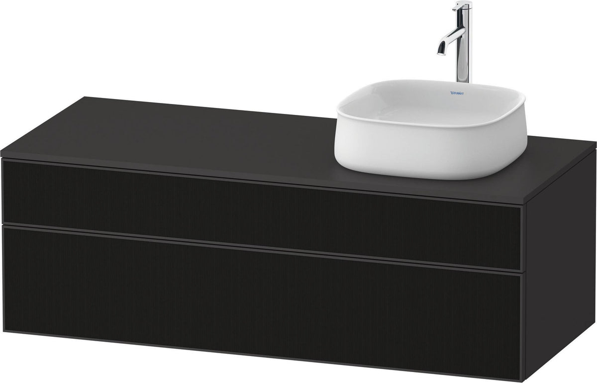 Duravit Zencha Konsolen-Waschtischunterbau 1300 mm Eiche Anthrazit wandhängend