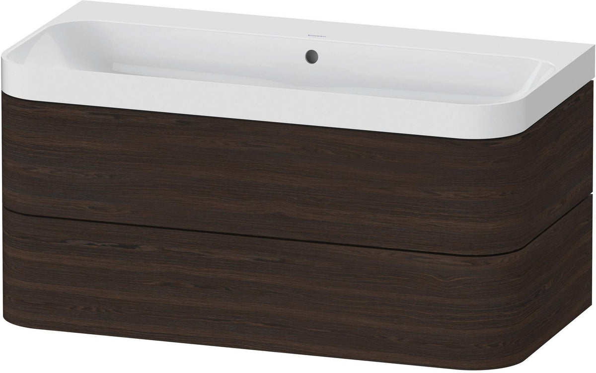 DURAVIT Happy D.2 c-shaped Waschtischset 975 mm wandhängend mit Tip-on und Soft-Close