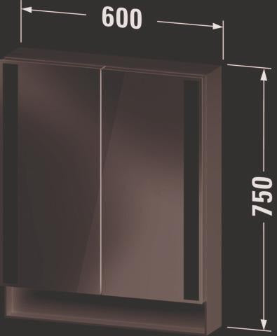 DURAVIT Qatego Spiegelschrank 600 mm mit LED-Beleuchtung und Soft-Close