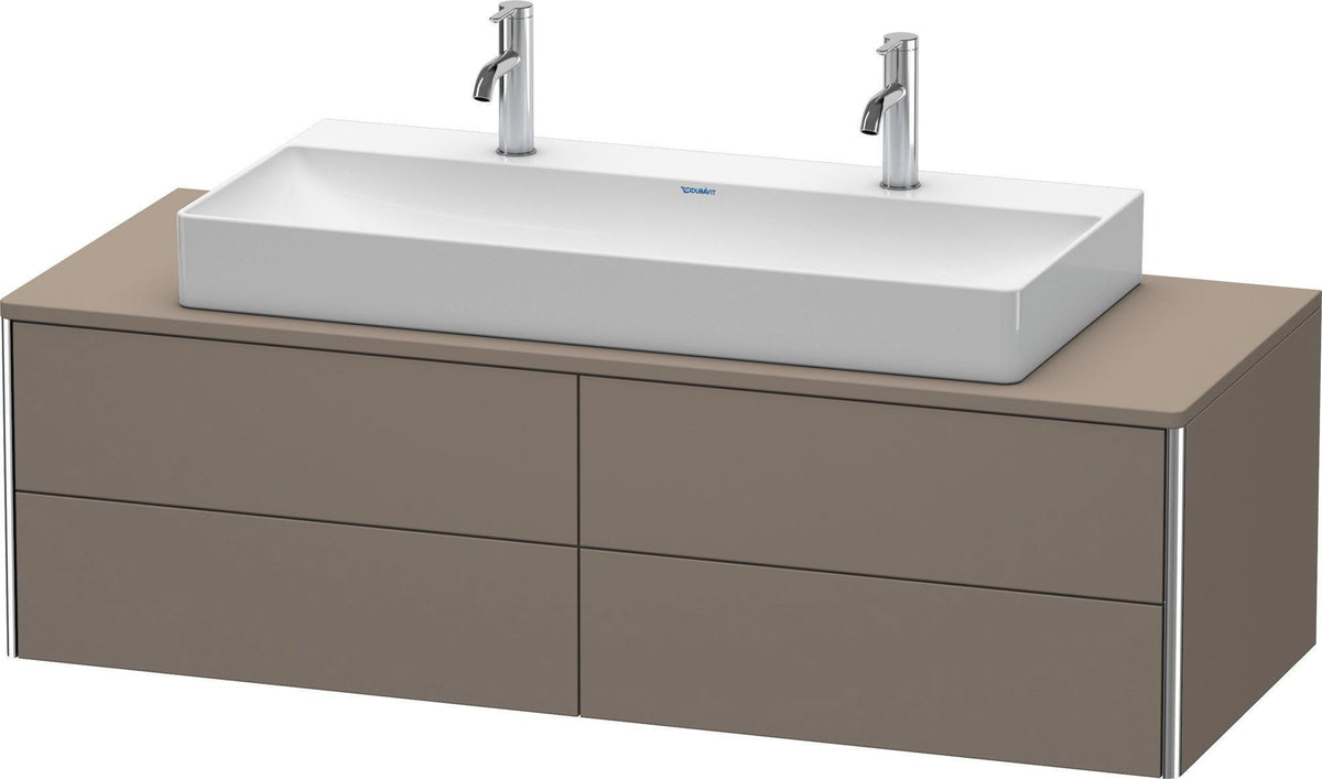 DURAVIT XSquare Waschtischunterbau 1400 mm, 4 Schubkästen, betongrau matt, wandhängend