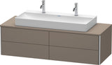 DURAVIT XSquare Waschtischunterbau 1400 mm, 4 Schubkästen, betongrau matt, wandhängend