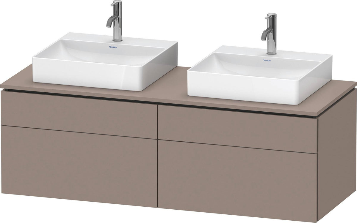 DURAVIT L-Cube Waschtischunterbau 1420 mm Taupe supermatt mit Tip-on und Soft-Close