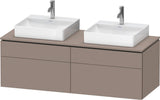 DURAVIT L-Cube Waschtischunterbau 1420 mm Taupe supermatt mit Tip-on und Soft-Close