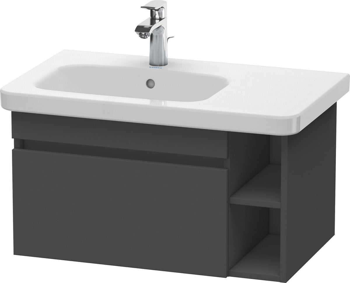 DURAVIT DuraStyle Waschtischunterbau 730 mm betongrau matt – wandhängend mit 1 Auszug & 2 offenen Fächern