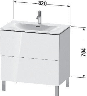 Duravit Waschtischunterbau L-Cube 704x820x481mm weiß matt mit Tip-On-Technik und 2 Auszügen