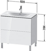 Duravit Waschtischunterbau L-Cube 704x820x481mm weiß matt mit Tip-On-Technik und 2 Auszügen