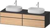 DURAVIT Zencha Konsolen-Waschtischunterbau 1600 mm Eiche Anthrazit mit 2 Auszügen