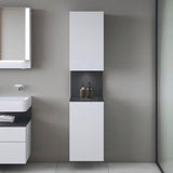 DURAVIT Qatego Hochschrank 400 mm, 2 Türen, weiß Hochglanz, Eiche Schw. Matt