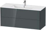 Duravit XViu Waschtischunterbau wandhängend 1210 mm, 2 Schubkästen, champagner matt/weiß matt
