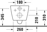 DURAVIT ME by Starck Wand-WC Tiefspüler 540 mm Weiß Seidenmatt mit HygieneFlush und DuraShield