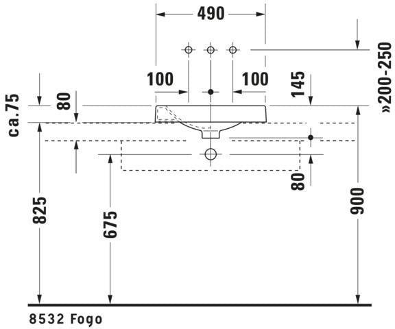 Duravit Aufsatzbecken Architec 500 mm, weiß, geschliffen, ohne Überlauf, mit Hahnlochbank links