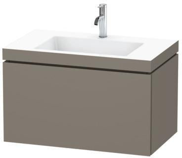 Duravit L-Cube c-bonded Waschtischset 800 mm mit Vero Air Waschtisch, 1 Auszug, Schwarz Hochglanz