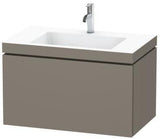 Duravit L-Cube c-bonded Waschtischset 800 mm mit Vero Air Waschtisch, 1 Auszug, Schwarz Hochglanz