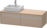 Duravit Ketho Waschtischunterbau wandhängend 1400 mm, 2 Auszüge, weiß matt, Becken links