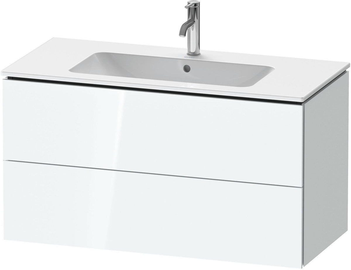 Duravit L-Cube Waschtischunterbau 1020 mm taupe matt – wandhängend, 2 Schubkästen, Tip-On