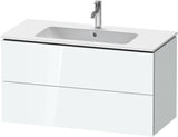 Duravit L-Cube Waschtischunterbau 1020 mm taupe matt – wandhängend, 2 Schubkästen, Tip-On
