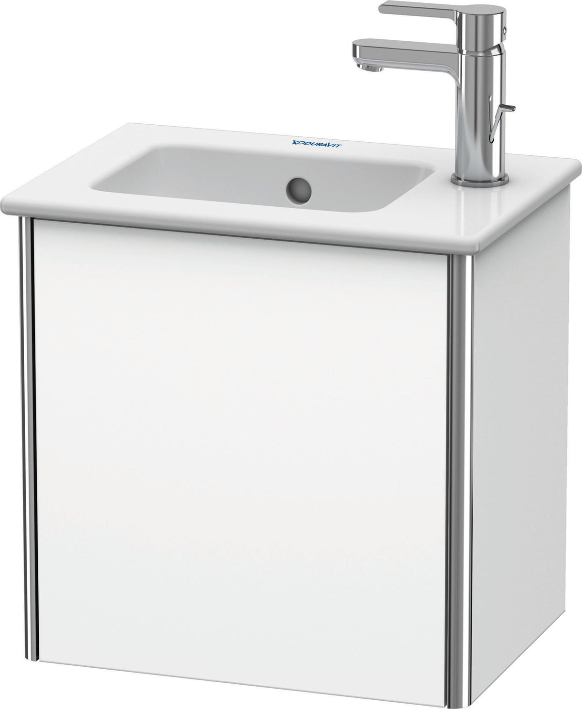 DURAVIT XSquare Waschtischunterbau 410 mm, 1 Tür, Tip-On, Weiß Seidenmatt