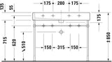 DURAVIT Waschtisch Vero 1000 mm mit Überlauf, Hahnloch Mitte, weiß