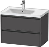 Duravit Ketho.2 Waschtischunterbau 784 mm betongrau matt mit 2 Schubkästen und Becken links