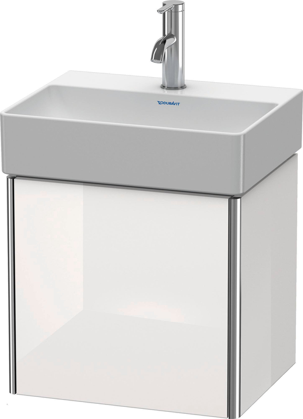 Duravit XSquare Waschtischunterbau 434 mm, 1 Tür rechts, Weiß Seidenmatt, wandhängend