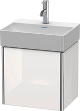 Duravit XSquare Waschtischunterbau 434 mm, 1 Tür rechts, Weiß Seidenmatt, wandhängend