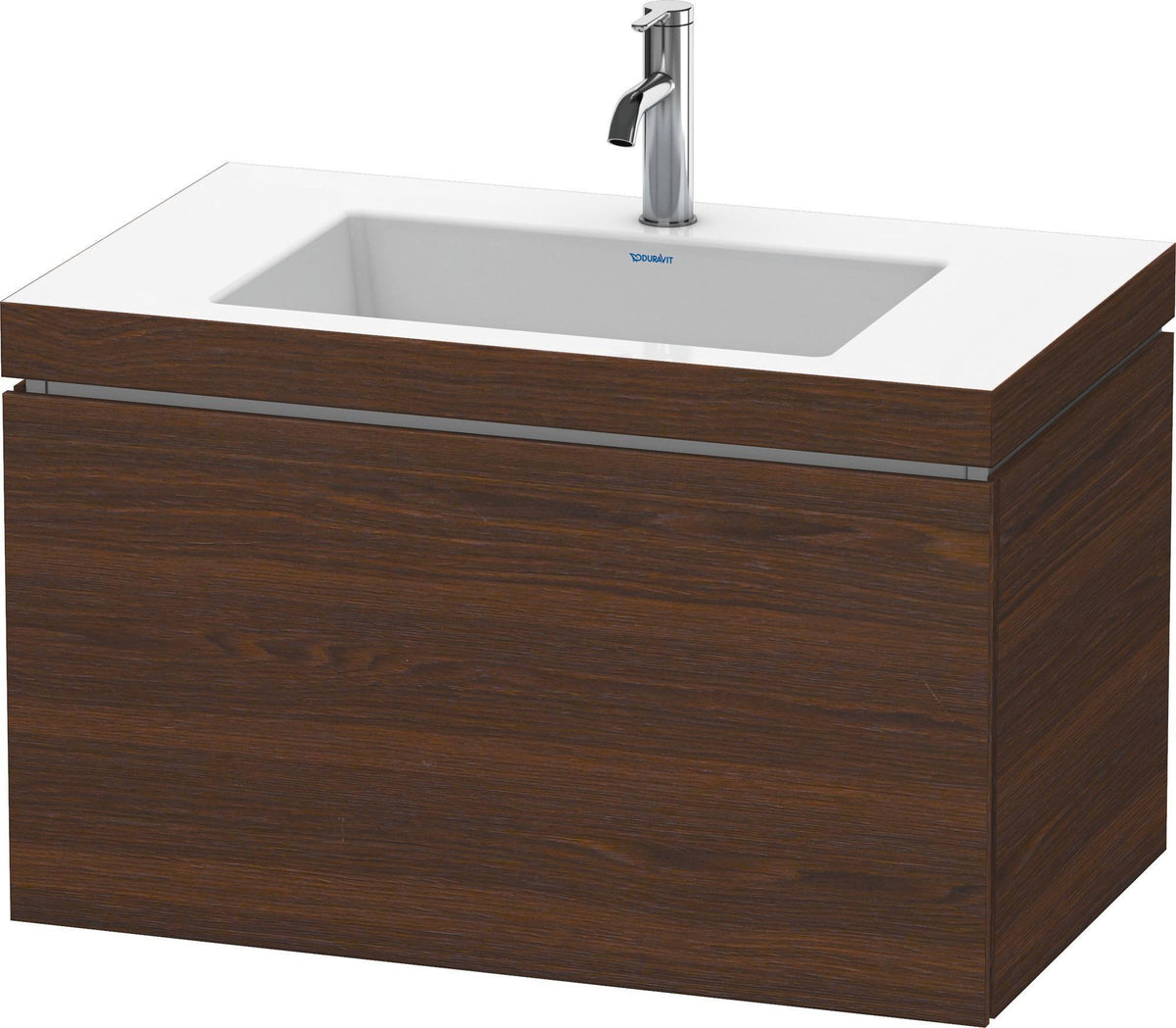 Duravit L-Cube c-bonded Waschtischset 800 mm mit Vero Air Waschtisch, 1 Auszug, Schwarz Hochglanz