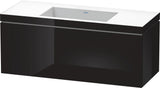 Duravit L-Cube c-bonded Waschtischset 1200 mm mit Vero Air, schwarz hochglanz, 1 Auszug