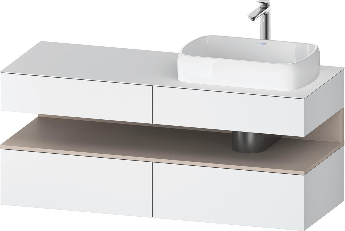 DURAVIT Qatego Konsolenwaschtischunterbau 1400 mm Weiß Matt Eiche Schwarz Matt wandhängend