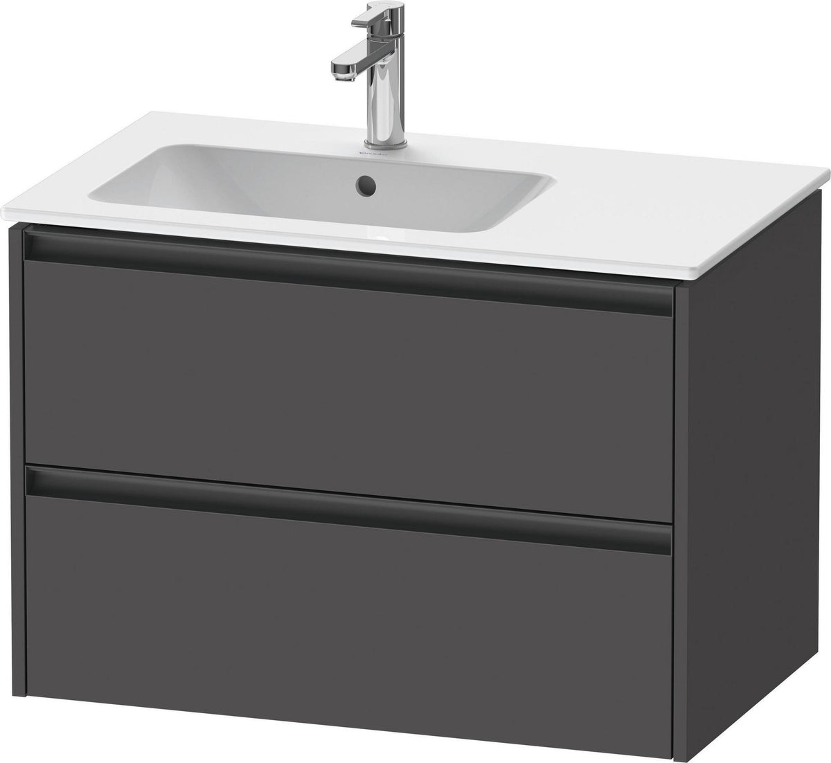 Duravit Ketho.2 Waschtischunterbau wandhängend 810 mm betongrau matt mit 2 Schubkästen