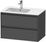 Duravit Ketho.2 Waschtischunterbau wandhängend 810 mm betongrau matt mit 2 Schubkästen