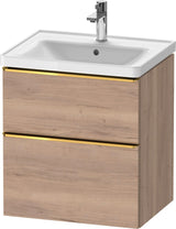 Duravit D-Neo Waschtischunterbau 584 mm betongrau matt mit Auszug und Schubkasten