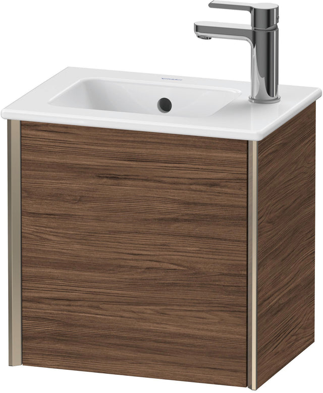 DURAVIT XViu Waschtischunterbau wandhängend 410 mm nussbaum dunkel, 1 Tür links, Tip-On