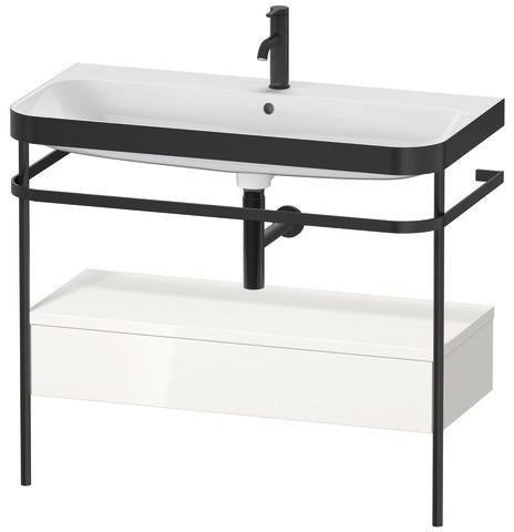 Duravit Waschtischset Happy D.2 Plus 975x490mm Taupe Supermatt mit Nussbaum-Konsole