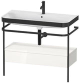 Duravit Waschtischset Happy D.2 Plus 975x490mm Taupe Supermatt mit Nussbaum-Konsole