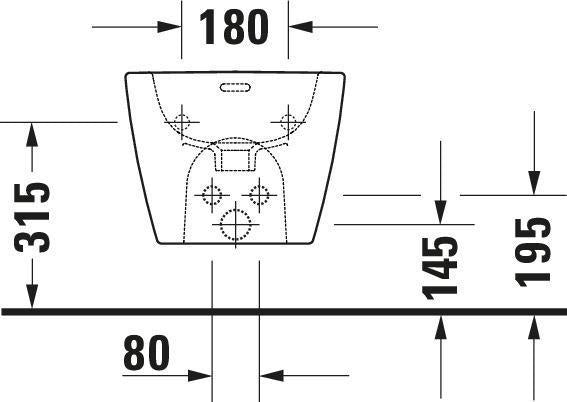 DURAVIT Wand-Bidet Soleil by Starck 480 mm Weiß mit Überlauf und WonderGliss