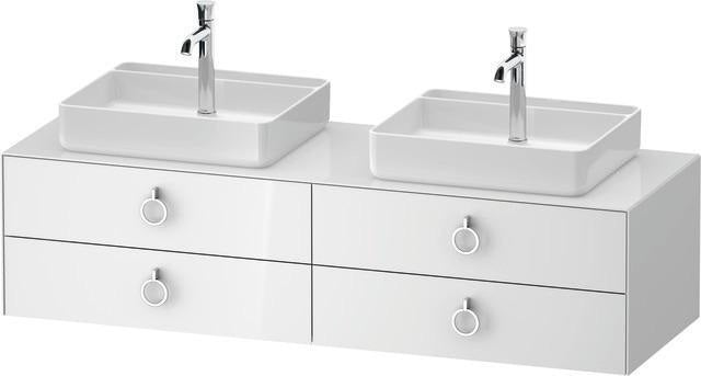 Duravit White Tulip Waschtischunterbau 1600 mm Nussbaum links – Design by Philippe Starck