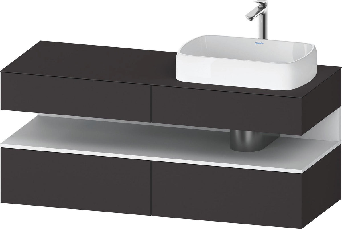 DURAVIT Qatego Konsolenwaschtischunterbau 1400 mm Weiß Matt Eiche Schwarz Matt wandhängend