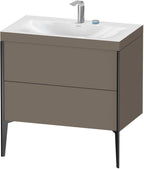 Mitteldichte Faserplatte (MDF) / 2Ausz.,2Hl,schwarz / flannel grey seidenmatt