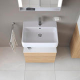 DURAVIT Qatego Hochschrank 400 mm, 2 Türen, weiß Hochglanz, Eiche Schw. Matt