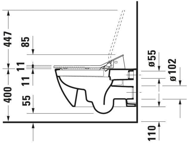 DURAVIT SensoWash Slim Dusch-WC-Sitz für Happy D.2 – mit Fernbedienung & Durchlauferhitzer