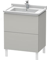 Duravit L-Cube Waschtischunterbau 469x670x712 mm taupe matt – 2 Auszüge, Tip-On, für Starck 3