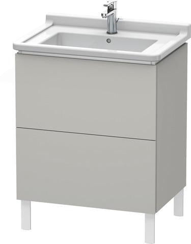 Duravit L-Cube Waschtischunterbau 469x670x712 mm taupe matt – 2 Auszüge, Tip-On, für Starck 3