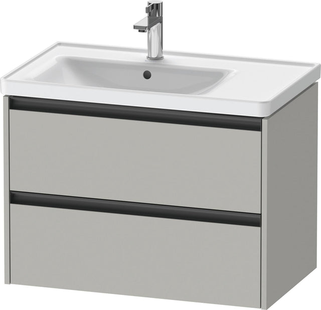 Duravit Ketho.2 Waschtischunterbau 784 mm betongrau matt mit 2 Schubkästen und Becken links