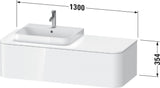 Duravit Happy D.2 Plus Waschtischunterbau 1300 mm taupe supermatt mit Innenbeleuchtung
