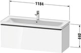Duravit D-Neo Waschtischunterbau 1184 mm Eiche Terra Matt mit Auszug und Bronze-Griff