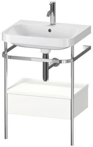 Duravit Waschtischset Happy D.2 Plus 575x490mm taupe supermatt mit Hahnloch