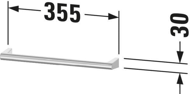 DURAVIT Handtuchhalter Sivida 355x30x70mm inkl. Befestigungsmaterial Diamantschwarz