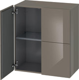 DURAVIT L-Cube Halbhochschrank 363x700x800mm, 2 Türen, schwarz hochglanz, wandhängend