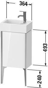 Duravit Waschtischunterbau XVIU 493 mm für Vero Air, seidenmatt, mit Tür und Aluminiumprofil