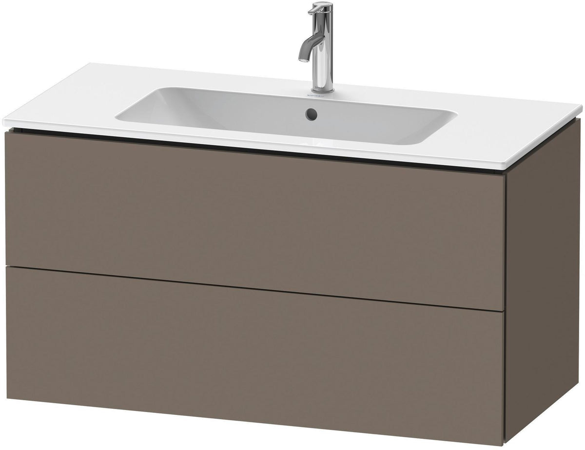 Duravit L-Cube Waschtischunterbau 1020 mm taupe matt – wandhängend, 2 Schubkästen, Tip-On